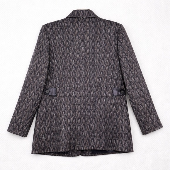 Harve Benard Wool Herringbone Blazer Jacket Womens 10 Gray Career Classic - Picture 2 of 11